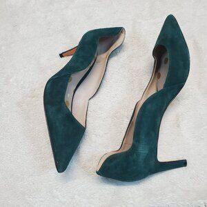 Boden Teal Green Leather Suede Romantic Vixen Stiletto High Heel Shoes Women 9.5
